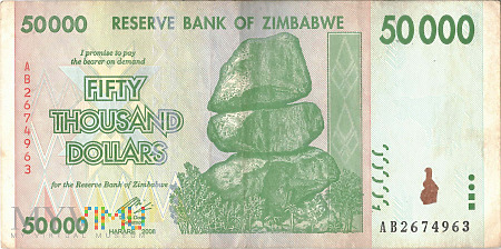 Zimbabwe - 50 000 dolarów (2008)