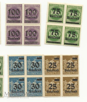 Niemieckie znaczki z przedrukiem