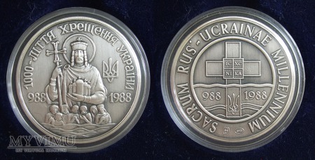 Millenium Chrztu Rusi-Ukrainy medal srebrny 1988