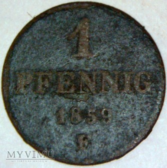 Fryderyk August II-1 Pfennig 1859 F