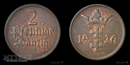 Wolne Miasto Gdańsk - 1926 2 Pfennige