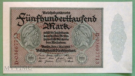 Duże zdjęcie 500 000 Mark 1923 - Reichsbanknote - Niemcy