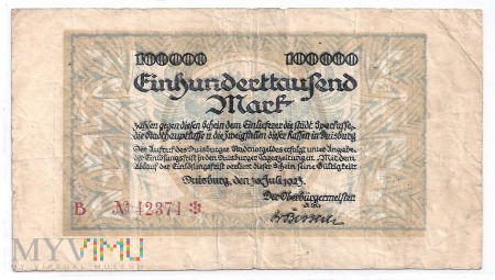 Niemcy.10.Duisburg.Aw.100000 marek.1923