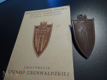 Duże zdjęcie Odznaka Grunwaldzka z legitymacją