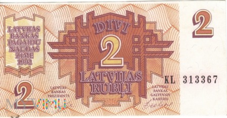 ŁOTWA 2 RUBLIS 1992
