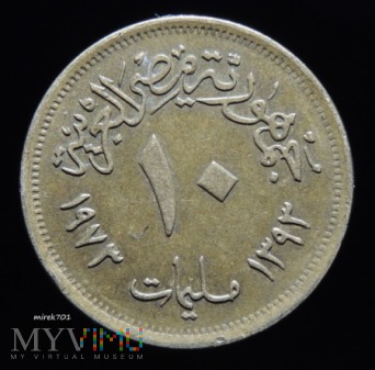 Egipt 10 milimów 1973