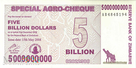 Zimbabwe - 5 000 000 000 dolarów (2008)