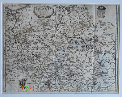 Mapa Polski i Śląska w roku Pańskim 1638