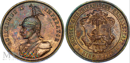 Niemiecka Afryka Wschodnia - 1 rupia, 1890r. UNC