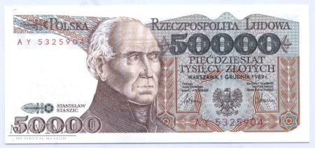 50 000 złotych - 1989.