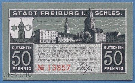 50 Pfennig 1919 r - Freiburg in Sch.- Swiebodzice