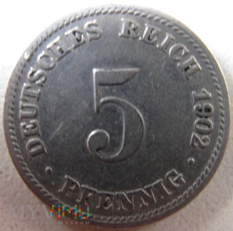 5 fenigów 1902 r. Niemcy (Cesarstwo)