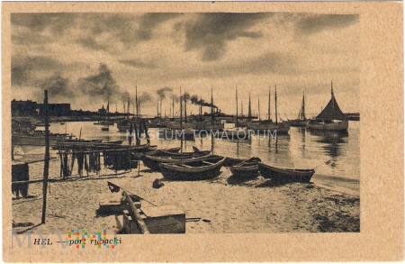Duże zdjęcie Hel - port rybacki - lata 40/50 XX wieku