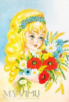 Duże zdjęcie Dziewczynka z kwiatami