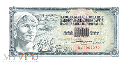 Jugosławia - 1000 dinarów, 1981r.