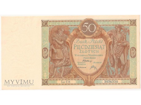 50 złotych 1 września 1929 rok Ser. EH.
