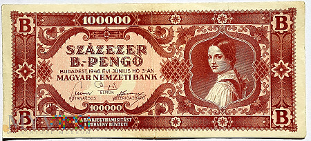 Węgry 100 000 000 000 000 000 pengo 1946