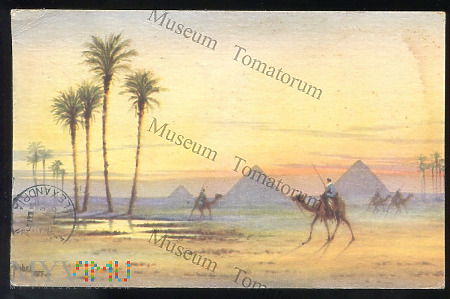 Giza - Wschód słońca pod piramidami - 1955