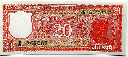 20 rupii 1965