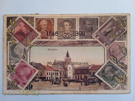 Pocztówka Brzesko 1908 r. Franciszek Józef I