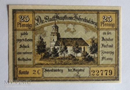 25 Pfennig 1922 - Hohenfriedeberg - Dobromierz