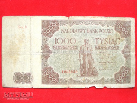 Duże zdjęcie 1000 złotych 1947 rok