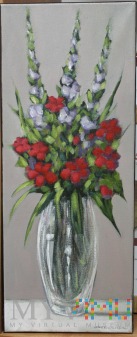 Kwiaty w wazonie Cezary Garbowicz 20x50cm