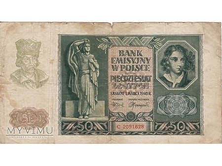Duże zdjęcie 50 złotych - 1 marca 1940 rok.