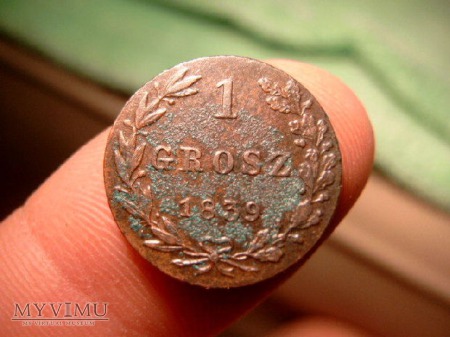 Moneta 1 grosz z 1839.