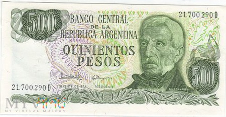 ARGENTYNA 500 PESOS 1982