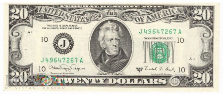 Stany Zjednoczone - 20 dolarów (1988)