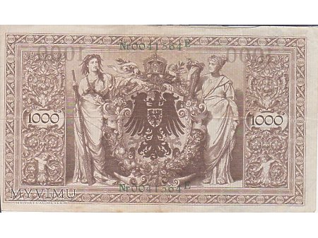 1 000 Reichsbanknote 21 kwiecień 1910 rok. (z)