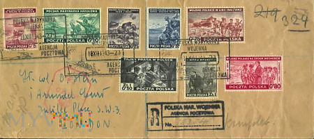 Polska 1943 - koperta polecona - ORP 