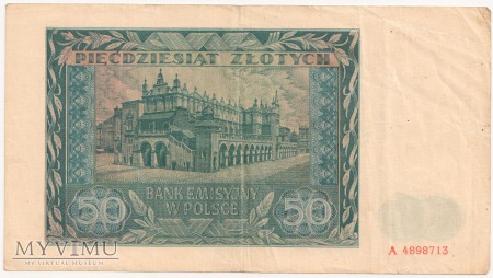 50 złotych 1 sierpnia 1941 rok seria A