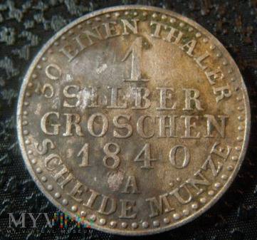 1 SilberGroschen, 1840 A , Saksonia