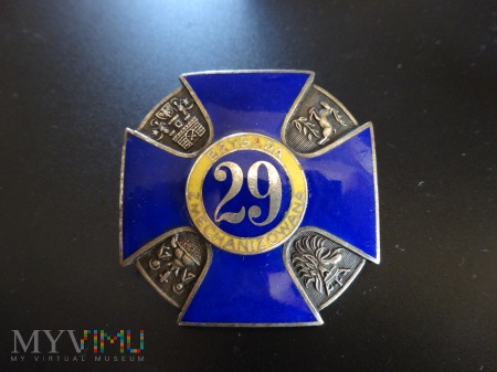 Numerowana Odznaka 29 Szczecińskiej Brygady Zmech