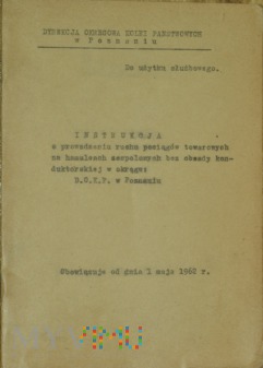 1962 - Instrukcja o ruchu poc. tow. na DOKP Poz.