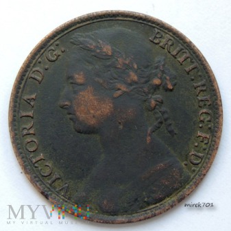 Moneta 1 pens 1880, One Penny Victoria