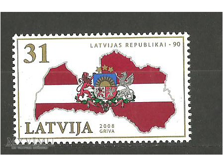 Łotewska flaga.