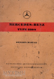 Duże zdjęcie Mercedes 220S . Instrukcja z 1958 r.