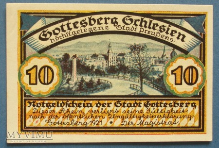 10 Pfennig 1921 r - Gottesberg Schl. - Bogoszow