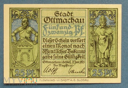 25 Pfennig 1921 - Ottmachau in Schl.- Otmuchów