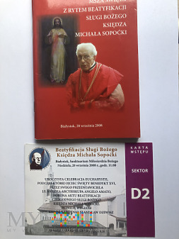 Bilet i modlitewnik beatyfikacja ksMichała Sopoćko