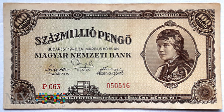 Węgry 100 000 000 pengo 1946