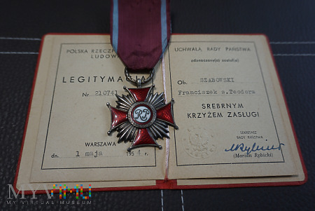 Srebrny Krzyż Zasługi z legitymacją