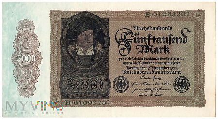 Reichsbanknote 5000 mark 19.11.1922