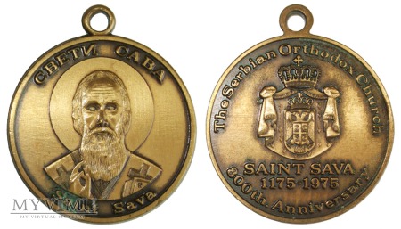 800-lecie urodzin Św. Sawy medalion 1975