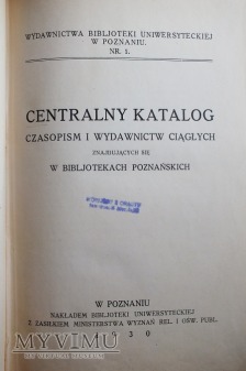 Centralny Katalog Bibliotek Poznańskich 1930