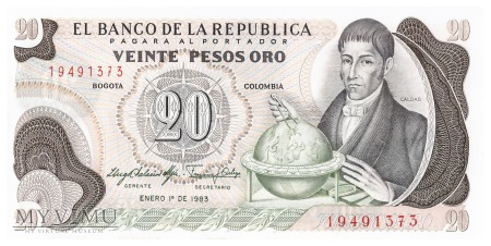 Duże zdjęcie Kolumbia - 20 pesos oro (1983)