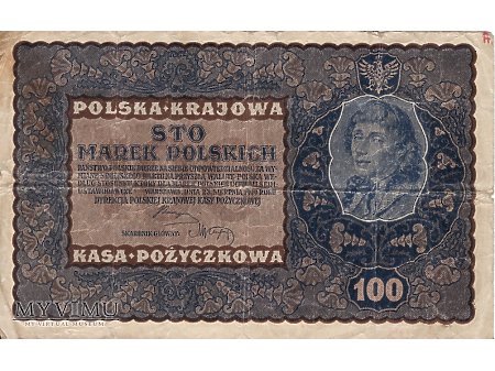 Duże zdjęcie 100 marek polskich - 23 sierpnia 1919 rok.